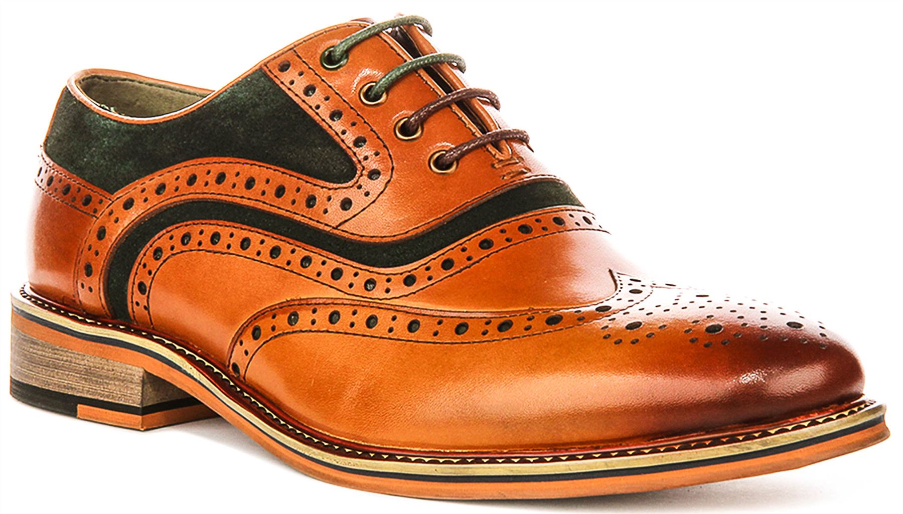 Justinreess England Wildleder Flgel Geschnrt Herren Formell Schuhe Grn Brogue 22990₽