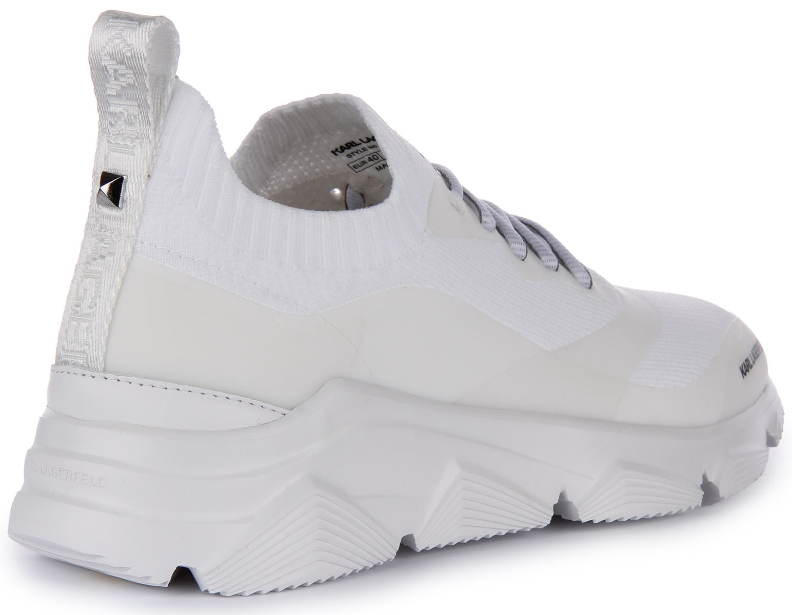 スニーカー Karl Lagerfeld KL51633 VERGER Sneakers Karl Lagerfeld Verger Maison Knit Low Top Stud Sneaker White