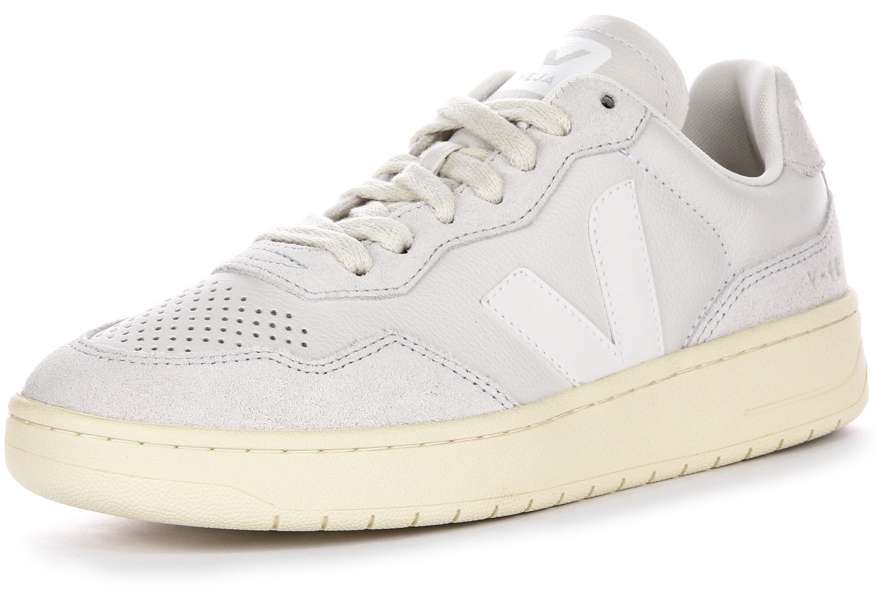 Veja V 90 Leder Wildleder Panel Schnürung Retro Trainer hellgrau Damen UK 3 - 8 - Bild 12 von 12