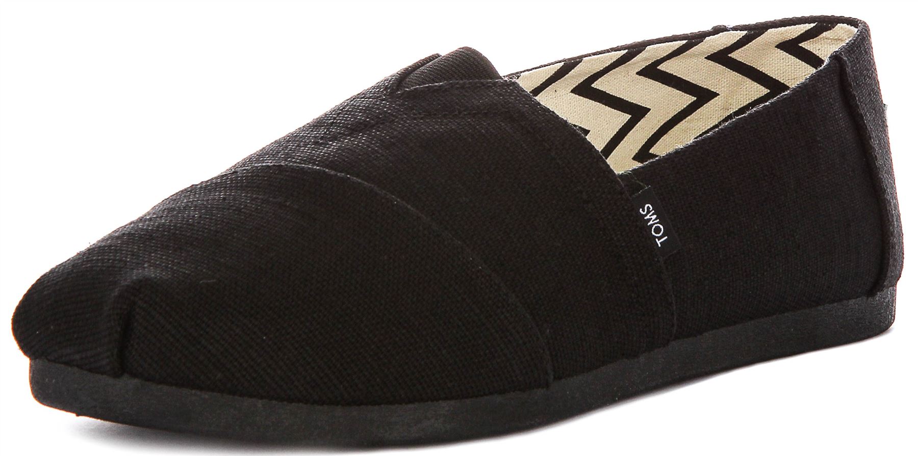 Toms Alpargata Classic Canvas Slip On Trainer para hombre en negro EU 39-46