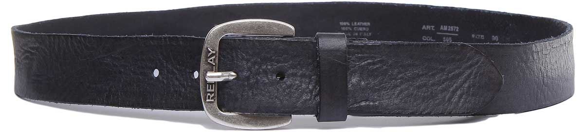 Replay Am2572.000 Cinture Spesse Uomo Pelle Sbiadita Lavata Nero - Foto 6 di 6