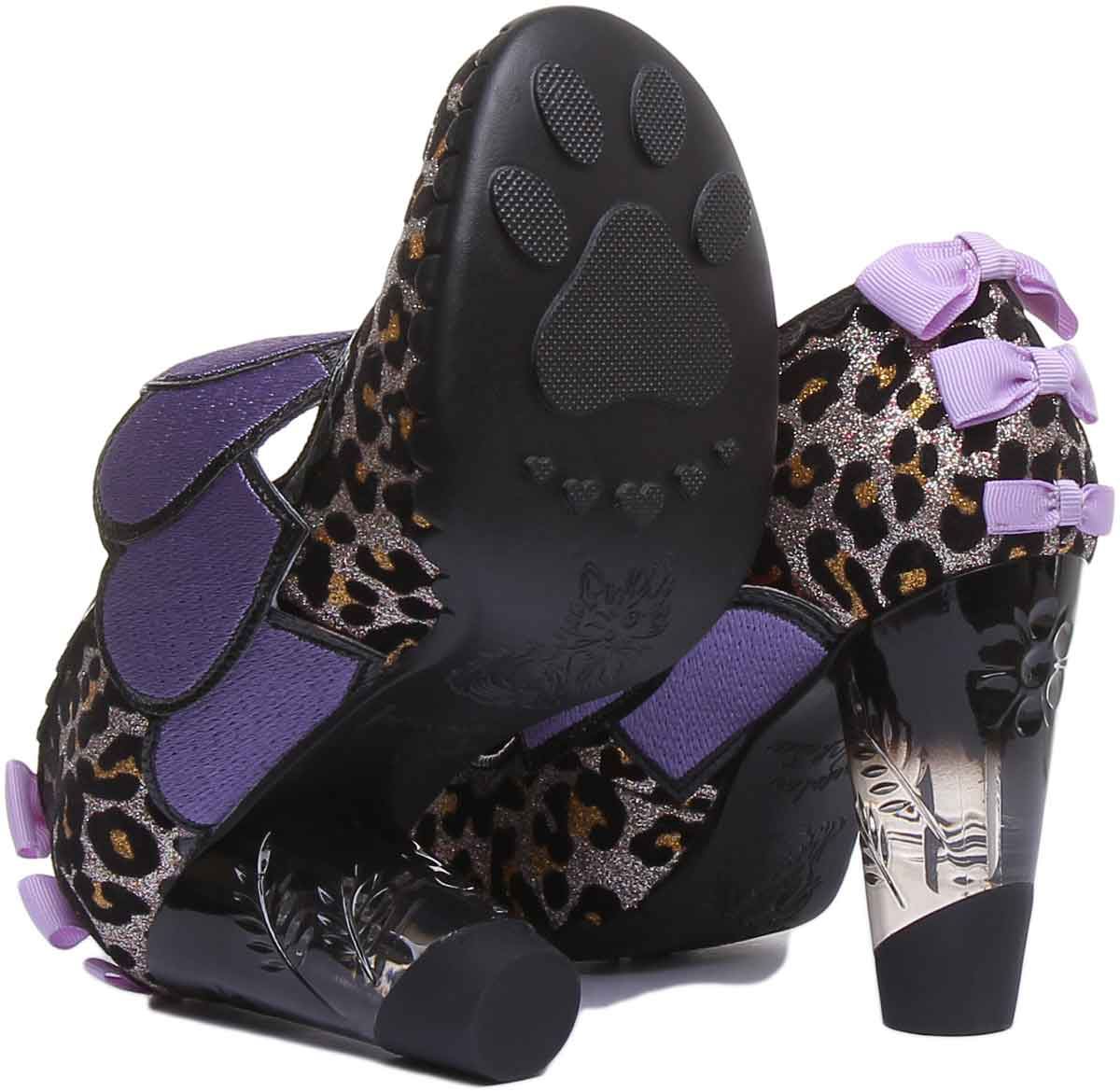 Irregular Choice Lockhart Womens Glitter Shoes In Black Leopard Size UK 3 - 8 - Picture 10 of 12
