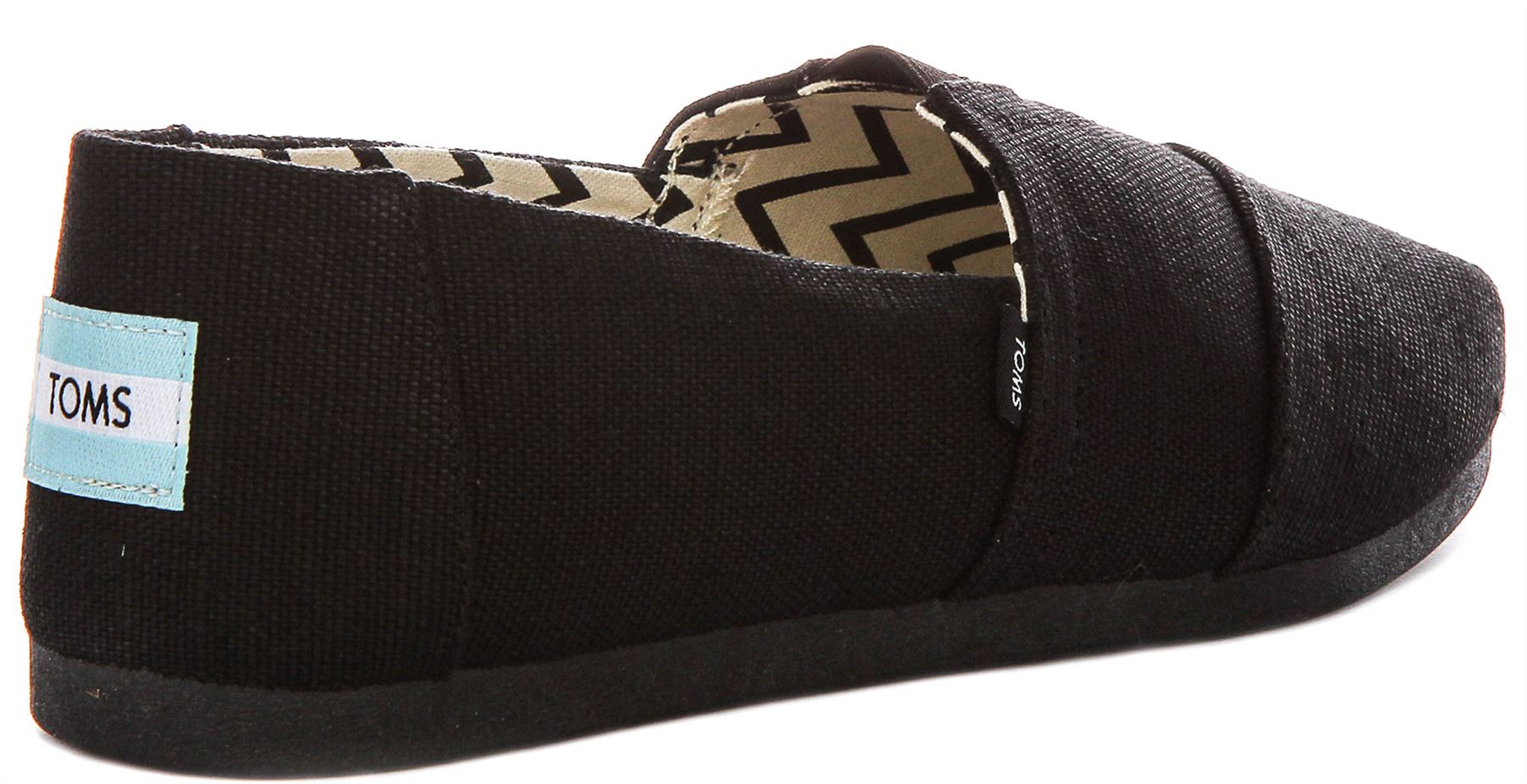 Toms Alpargata Classic Canvas Slip On Trainer para hombre en negro EU 39-46