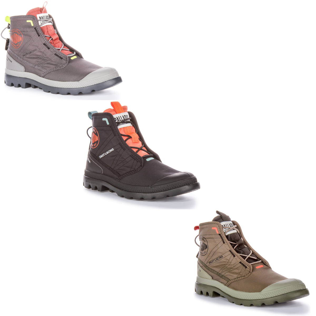 S Palladium Pampa Travel Lite Rs Fast Lacing Mens Boot Black Orange
