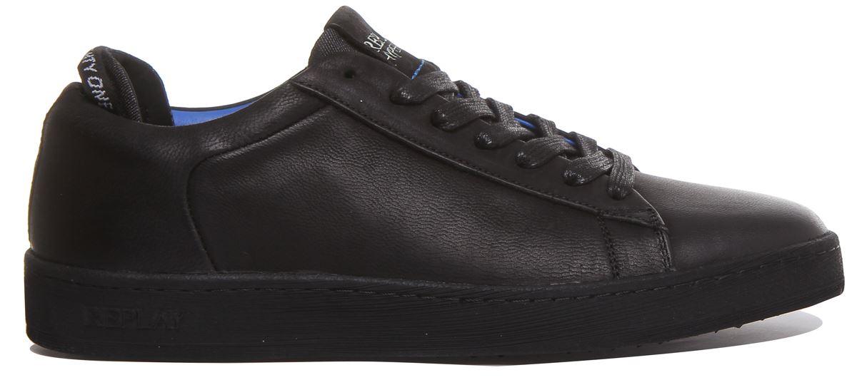 Replay Erik Mens Lace Up Low Cut Leather Sneaker In Black Size US 7 - 13 - Picture 8 of 12