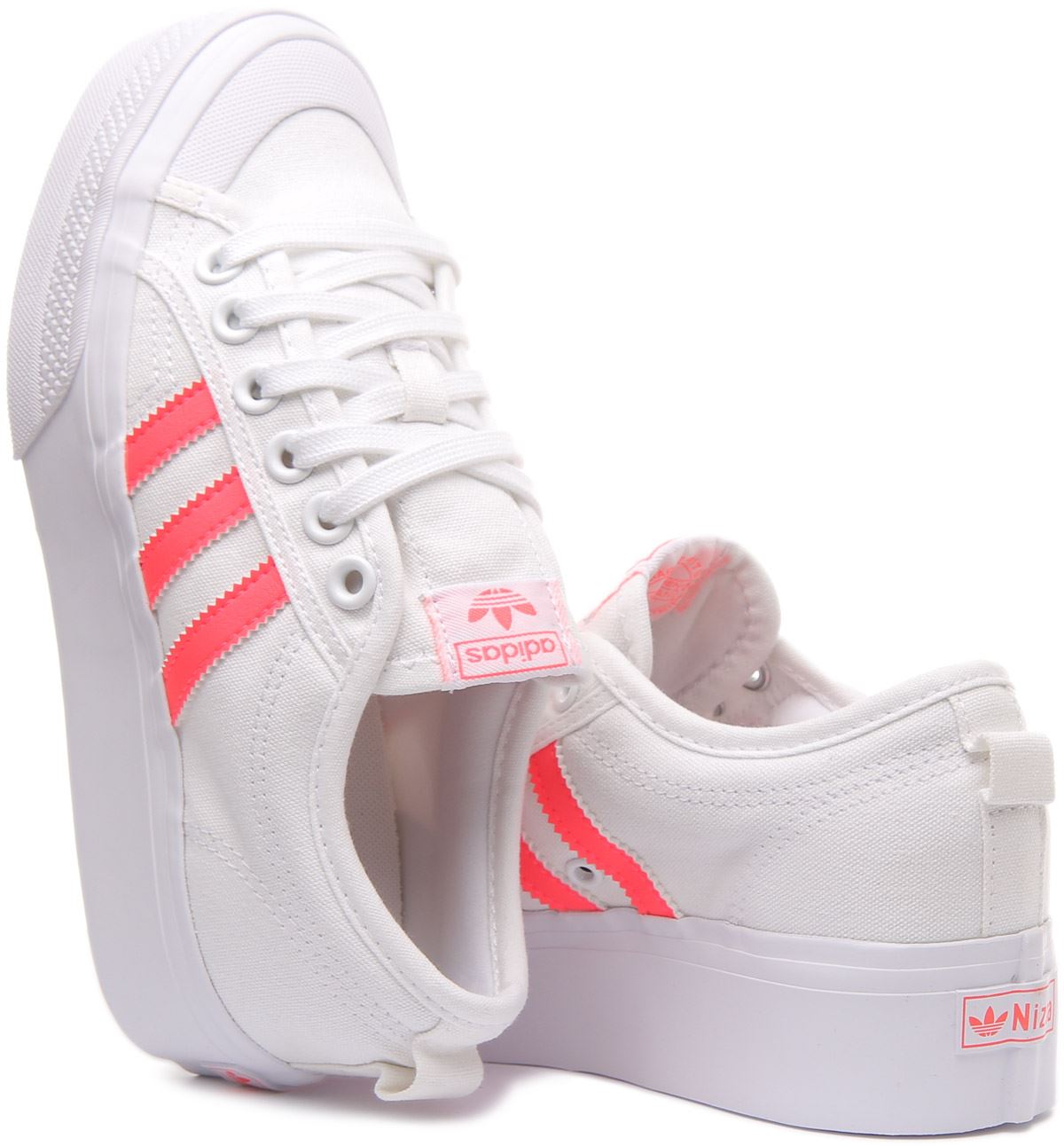 Womens Adidas White Leather Lace Up Trainers Size UK 4 *Ex-Display | eBay