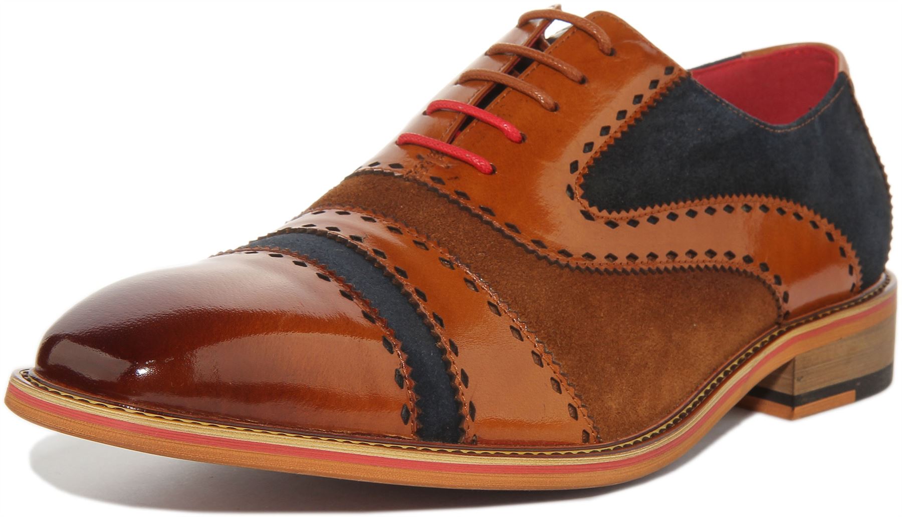 JUSTINREESS ENGLAND Ollie Mens Lace Up Tri-Tonal Leather Brogues UK Size 6 - 13 - Picture 3 of 14