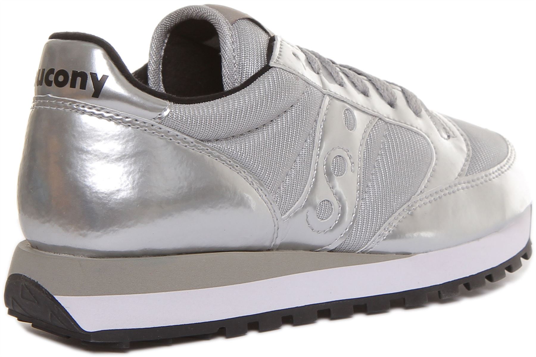 Saucony Jazz Original Mujer Entrenador con Cordones Plata Metálica Talla UK 3 - 8 - Imagen 9 de 12