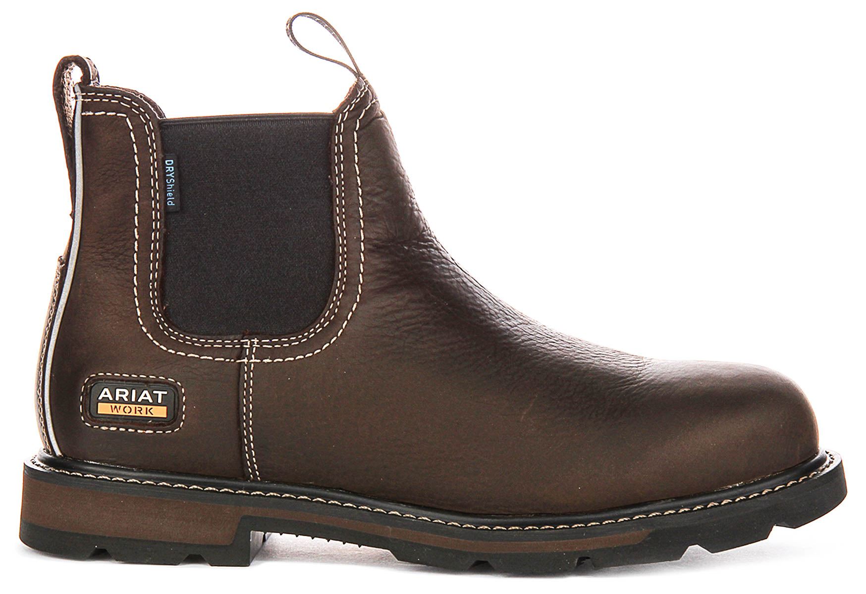 Ariat Groundbreaker Chelsea Soft Toe Work Mens Slip On Boot Dark Brown UK 7 - 12