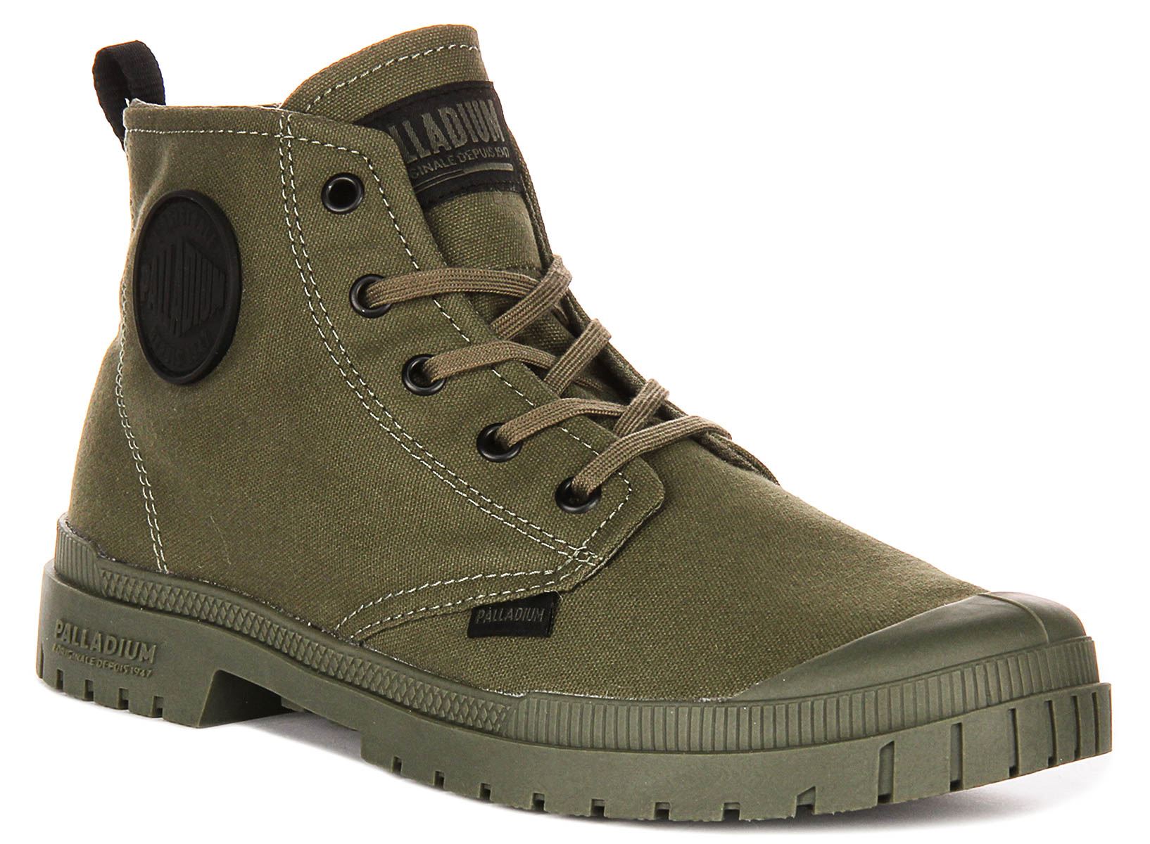 Palladium Pampa Sp20 Hi Trimmed Vegan Sports Mens Boot In Olive UK 4 - 12