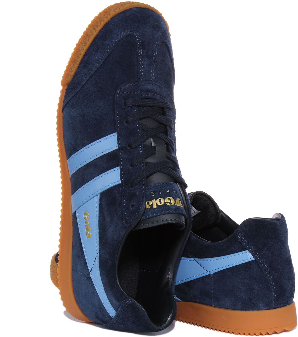 Zapatilla deportiva retro con cordones Gola Classics Harrier para mujer en azul marino talla US 5-10 - Imagen 10 de 12