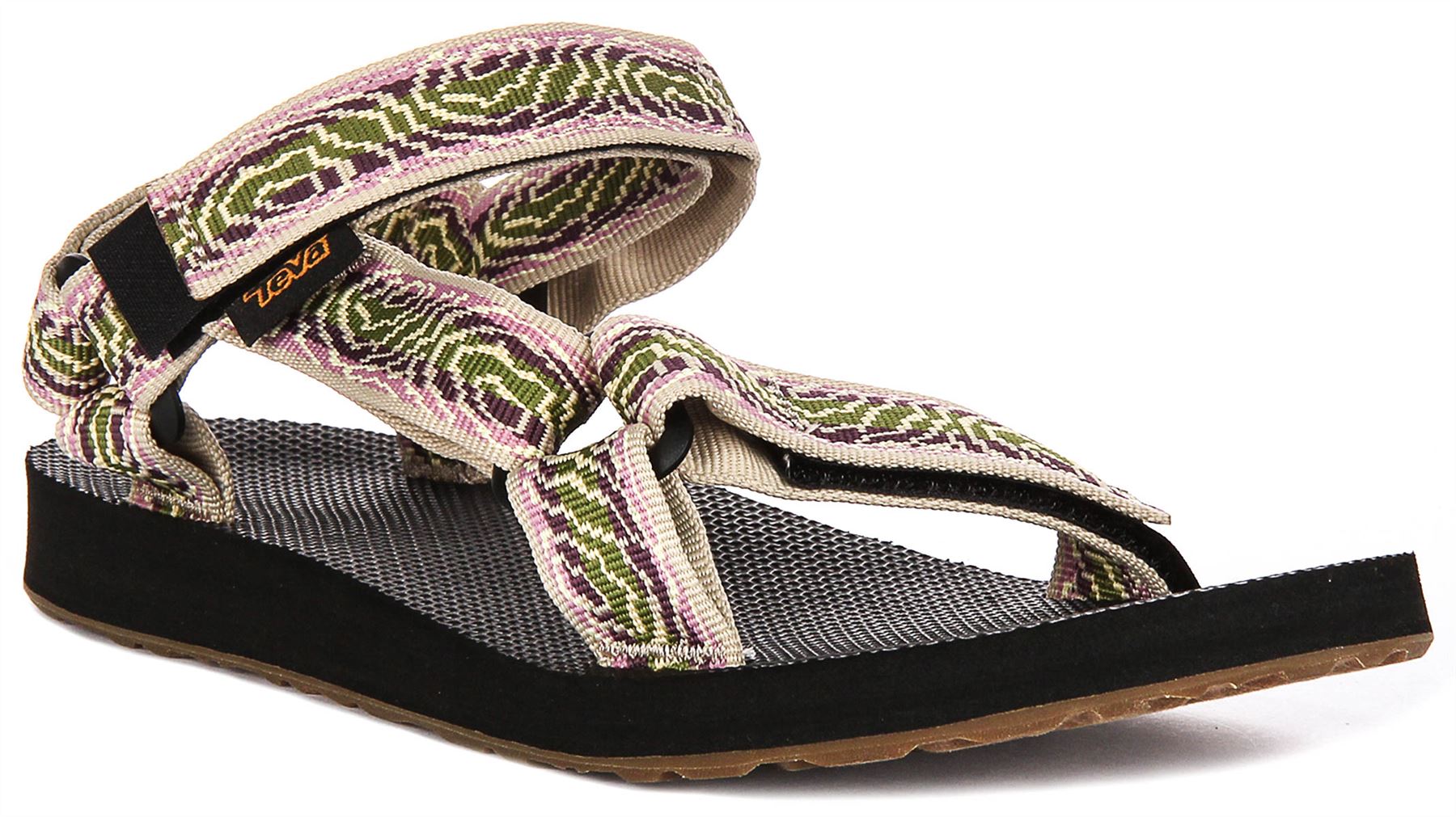 Teva Original Universal Back Strap Vegan Womens Sandals Black Multi US 6 - 9 - Picture 14 of 25
