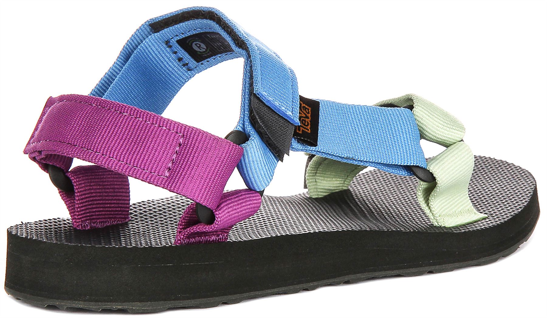 Teva Original Universal Back Strap Vegan Womens Sandals Black Multi US 6 - 9 - Picture 11 of 25