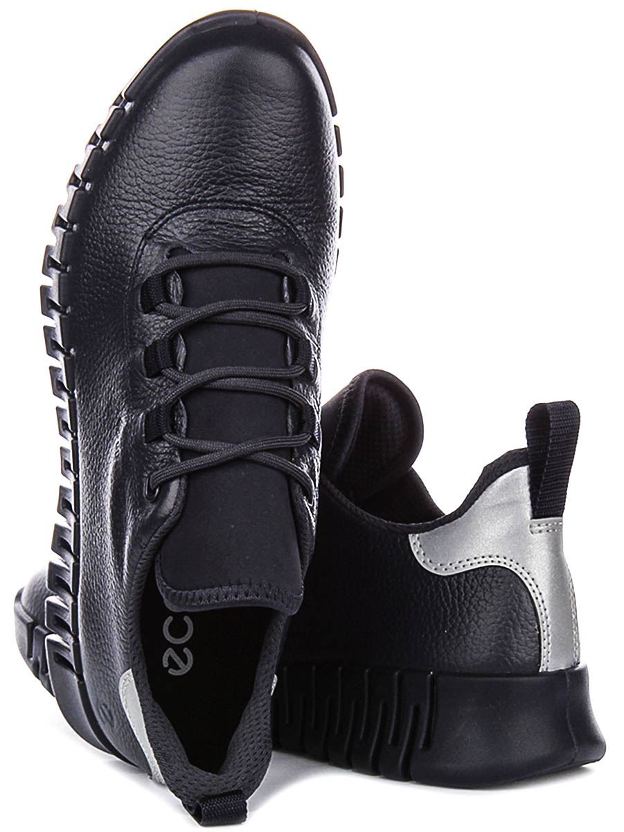Ecco Gruuv W Leather Laceup Gore Tex Fluidform Damen Trainer in Marineblau EU 37-42