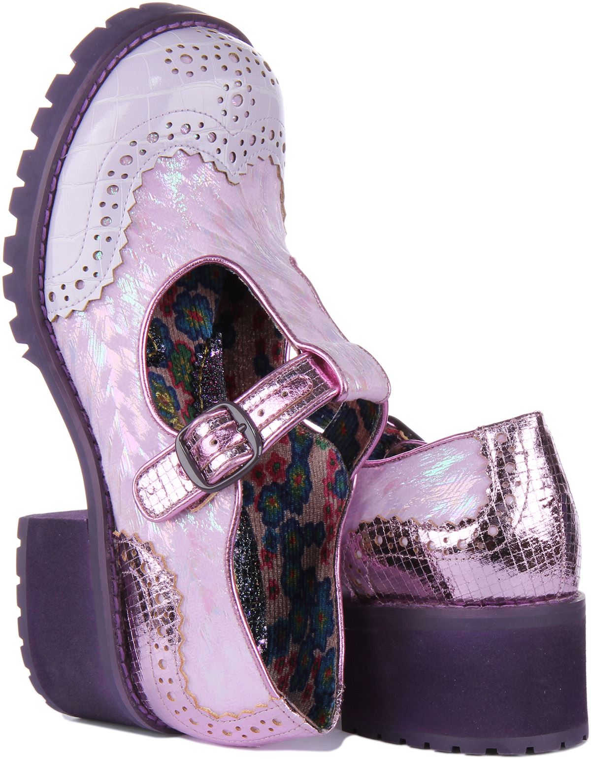 Irregular Choice What A Night Chunky Disco Shoe Black Lilac Womens UK 4 - 8 - Picture 10 of 12