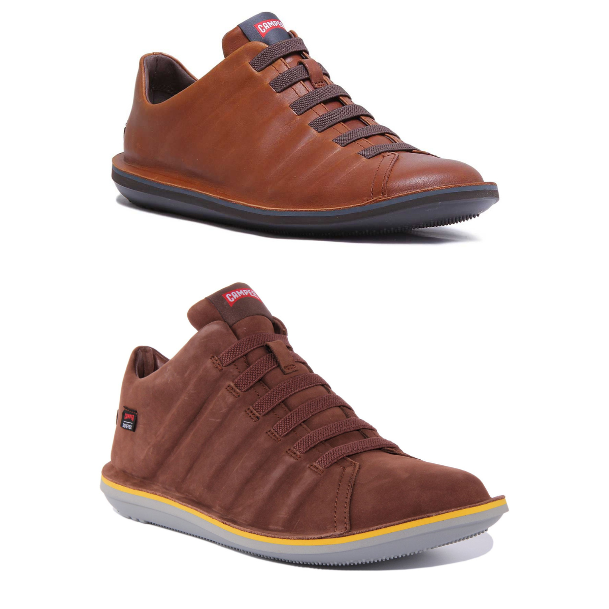 Camper Beetle Mens Slip On Mid Top Leather Shoes In Brown Size US