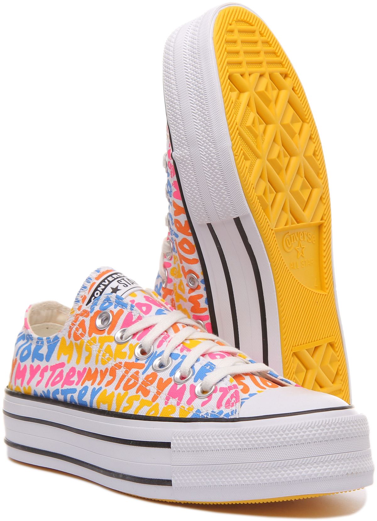 Converse AS 570322C Womens Low Platform Sneaker In White Multi US Size 5 -  10 | eBay