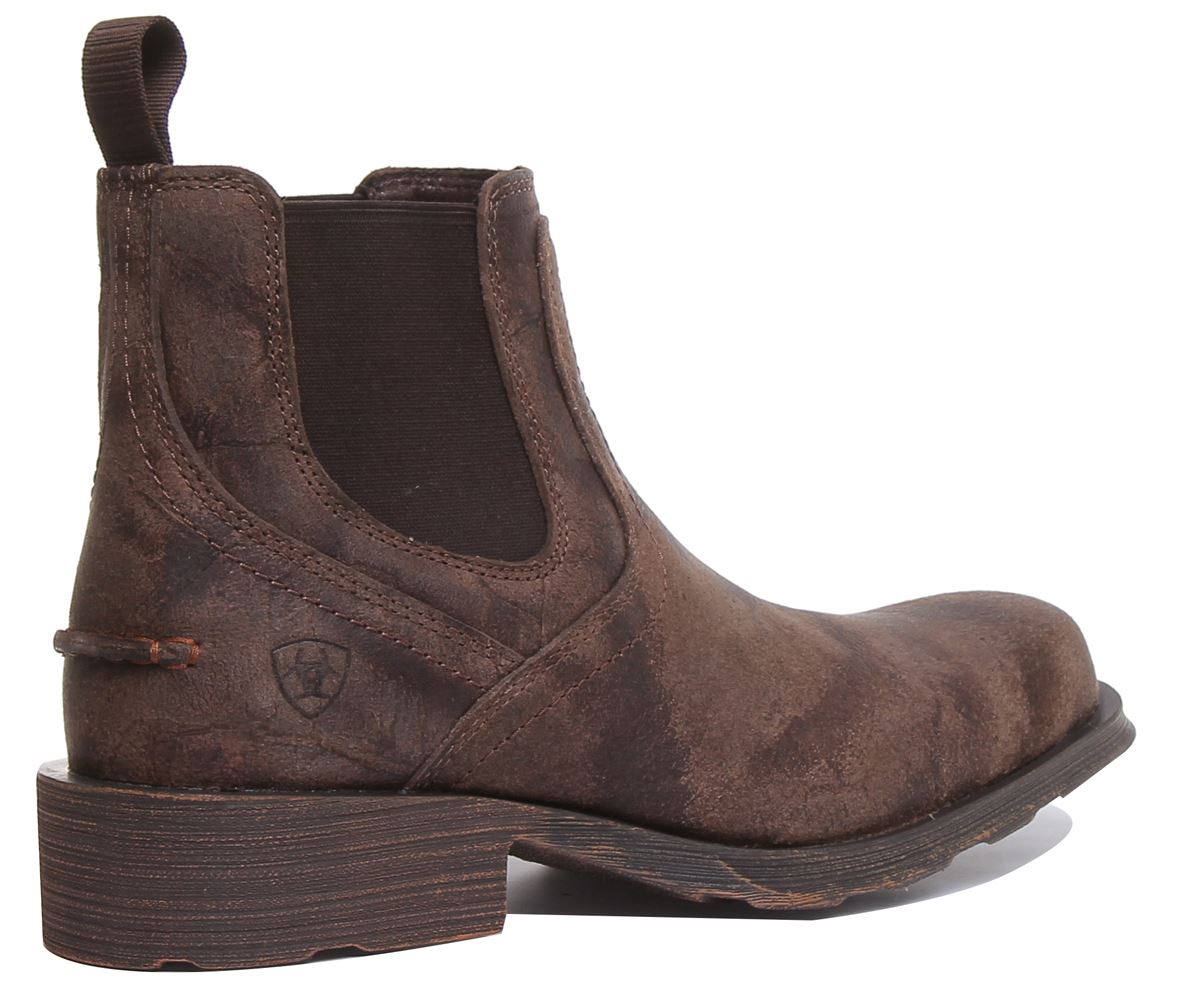 Ariat Mid Town Ramblr Mens Distress Look Chelsea Boots In Stone UK 6 - 12 - Picture 57 of 84