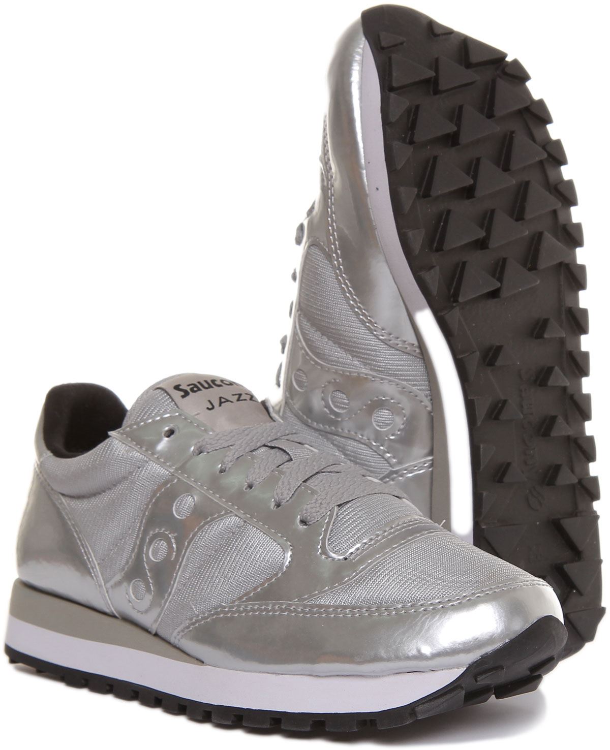 Saucony Jazz Original Mujer Entrenador con Cordones Plata Metálica Talla UK 3 - 8 - Imagen 11 de 12