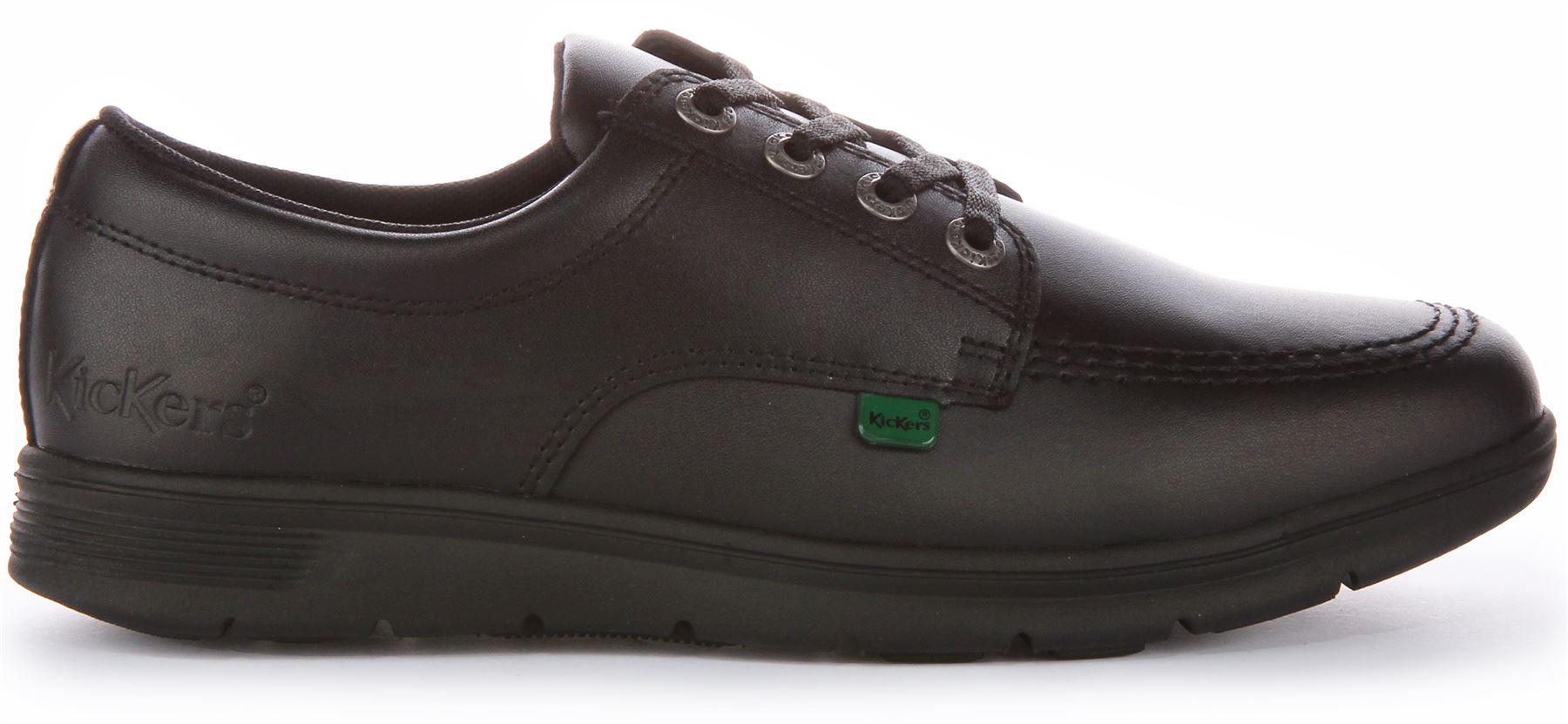 Kickers Kelland Lace Lo 4 Eye Lace Up Leather Shoe Black Juniour Size US 4 - 7 - Picture 3 of 7