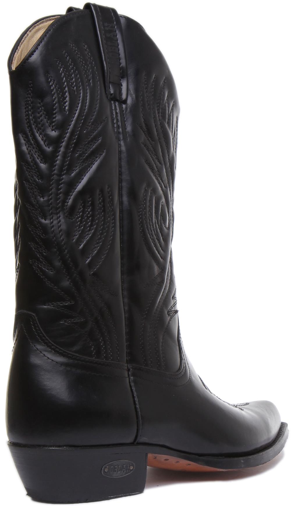 Loblan 194C Long Cowboy Boot In Black Shiny Size UK 36- 46 - Picture 14 of 29