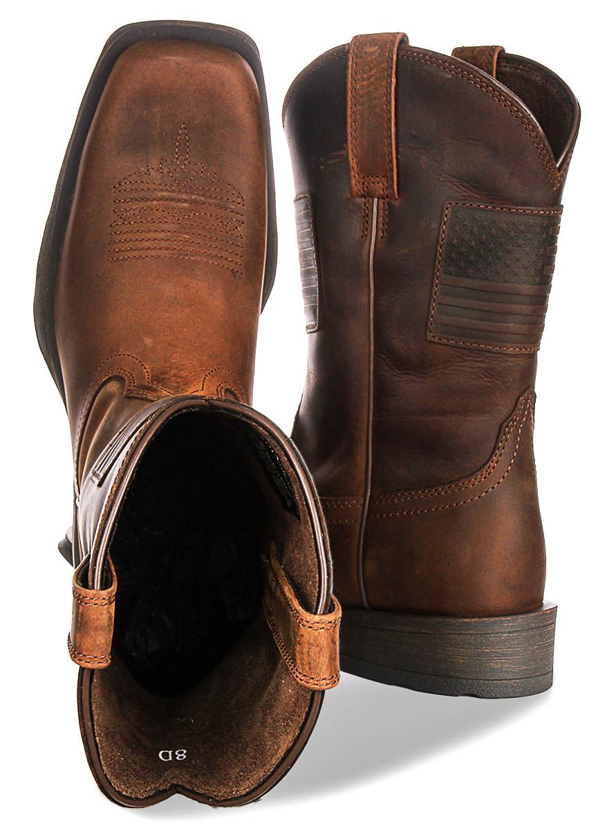 Ariat Rambler Patriot Distressed Leather Western Mens Boots  display picture 2