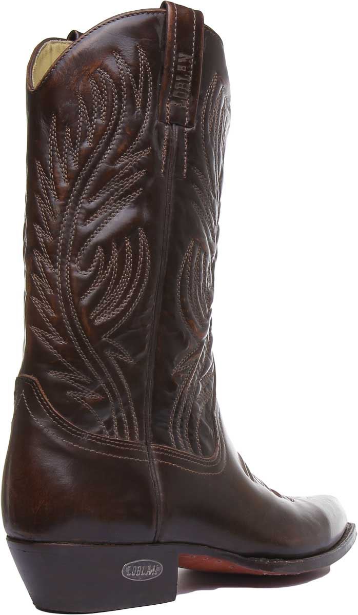 Loblan 194C Long Cowboy Boot In Black Shiny Size UK 36- 46 - Picture 26 of 29