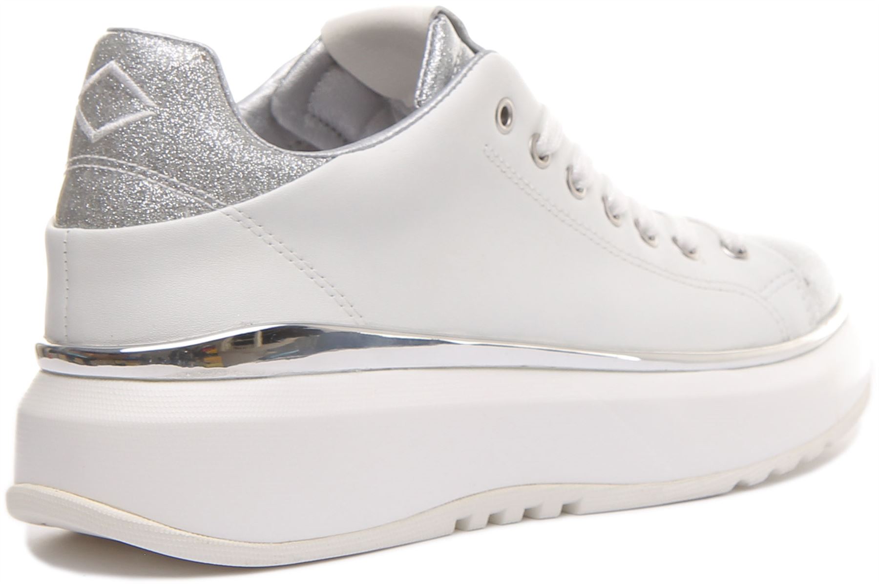 Trsiner Replay donna aromi bianco glitter plateau linguetta logo taglia UK 3 - 7 - Foto 9 di 12