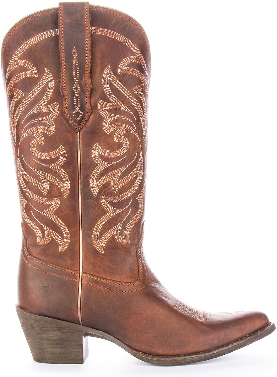 Ariat Heritage J Toe Duratread Pull Tab Western Womens Boot In Brown UK 3 - 9 - Picture 9 of 19