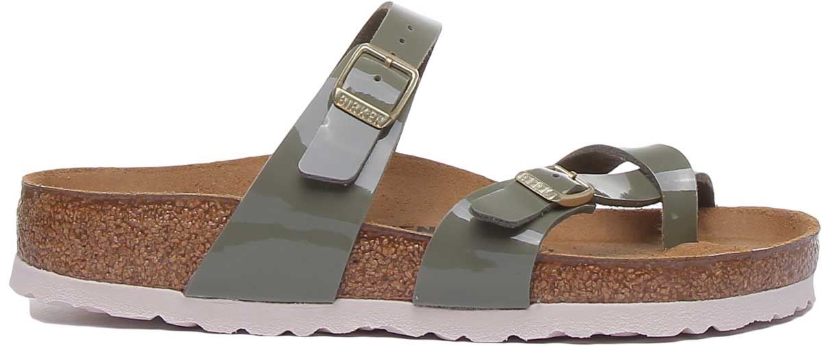 Birkenstock Mayari Patent Birko Flor Sandal In Khaki Size Uk 3 - 8 | eBay