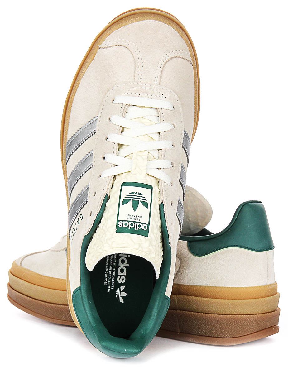 adidas gazelle silver green womens adidas Originals Gazelle Indoor | Focus Olive / Core Black / Gum5