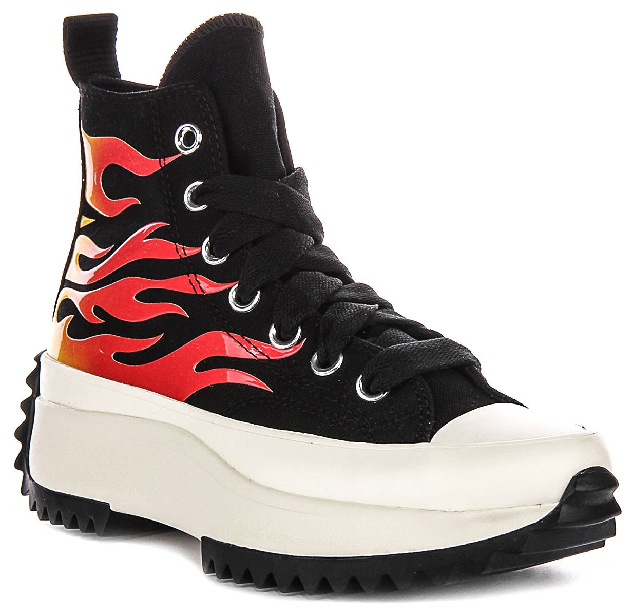 WHY SO SERIOUS 6体セット Converse A08766C Run Star Hike Hi Flame Womens Trainer Black Red