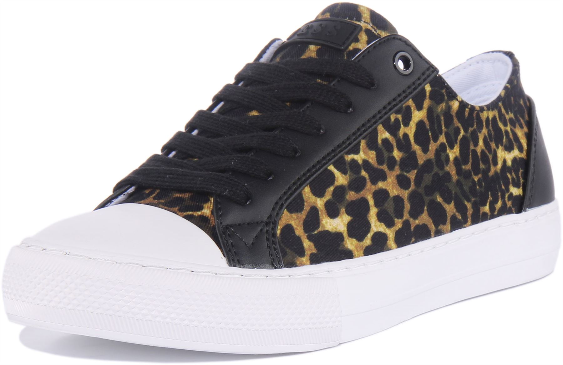 Guess Fl6Pssfap12 Womens Lace Up Canvas Sneakers In Leopard Size US 5 - 11