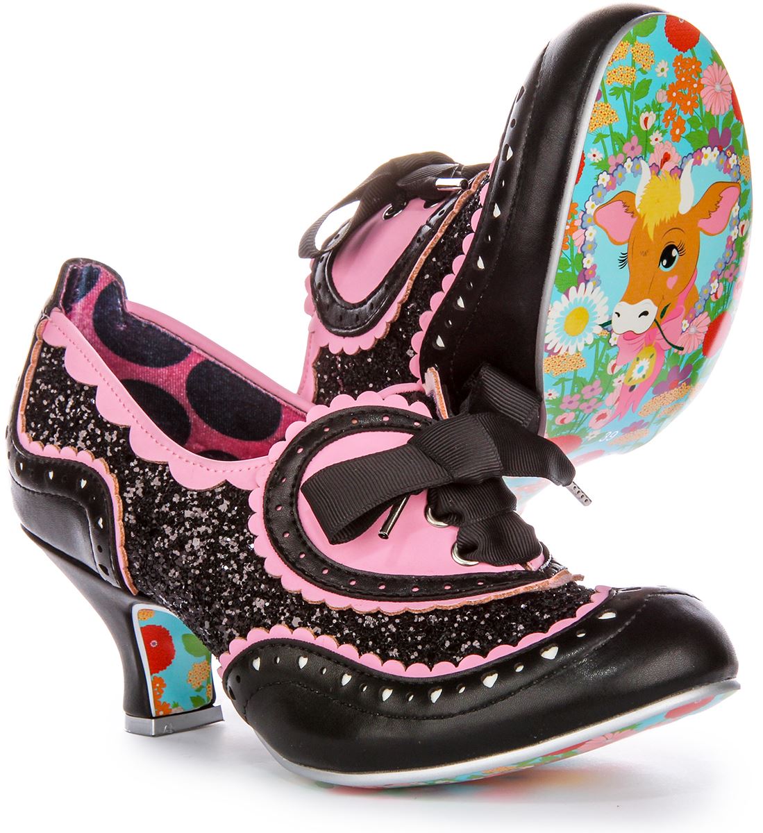 Irregular Choice Jazz Cat Lazo Encaje Dorado Brillo Medio Oro Rosa Para Mujer Reino Unido 3-8 - Imagen 6 de 13