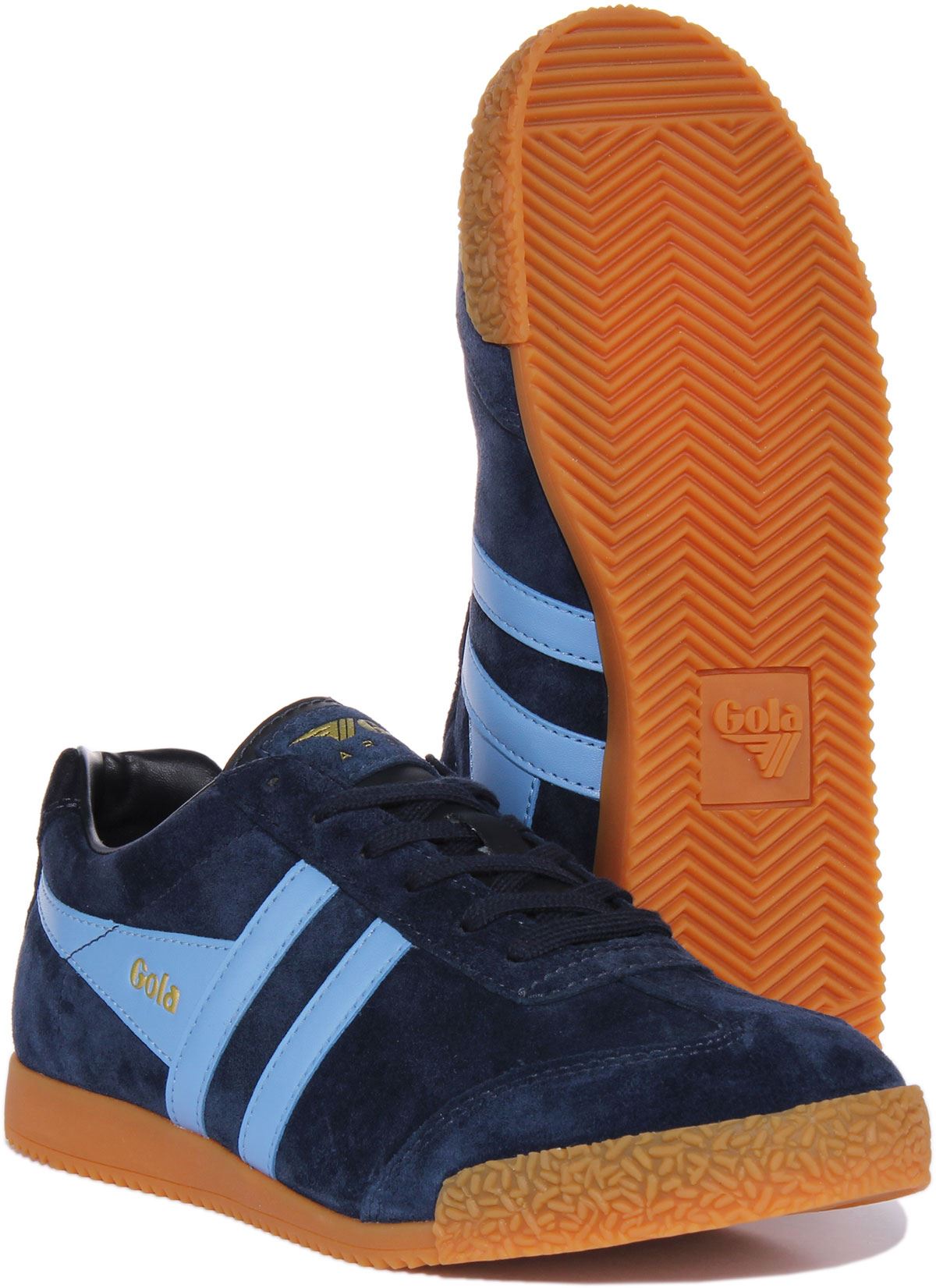 Zapatilla deportiva retro con cordones Gola Classics Harrier para mujer en azul marino talla US 5-10 - Imagen 11 de 12