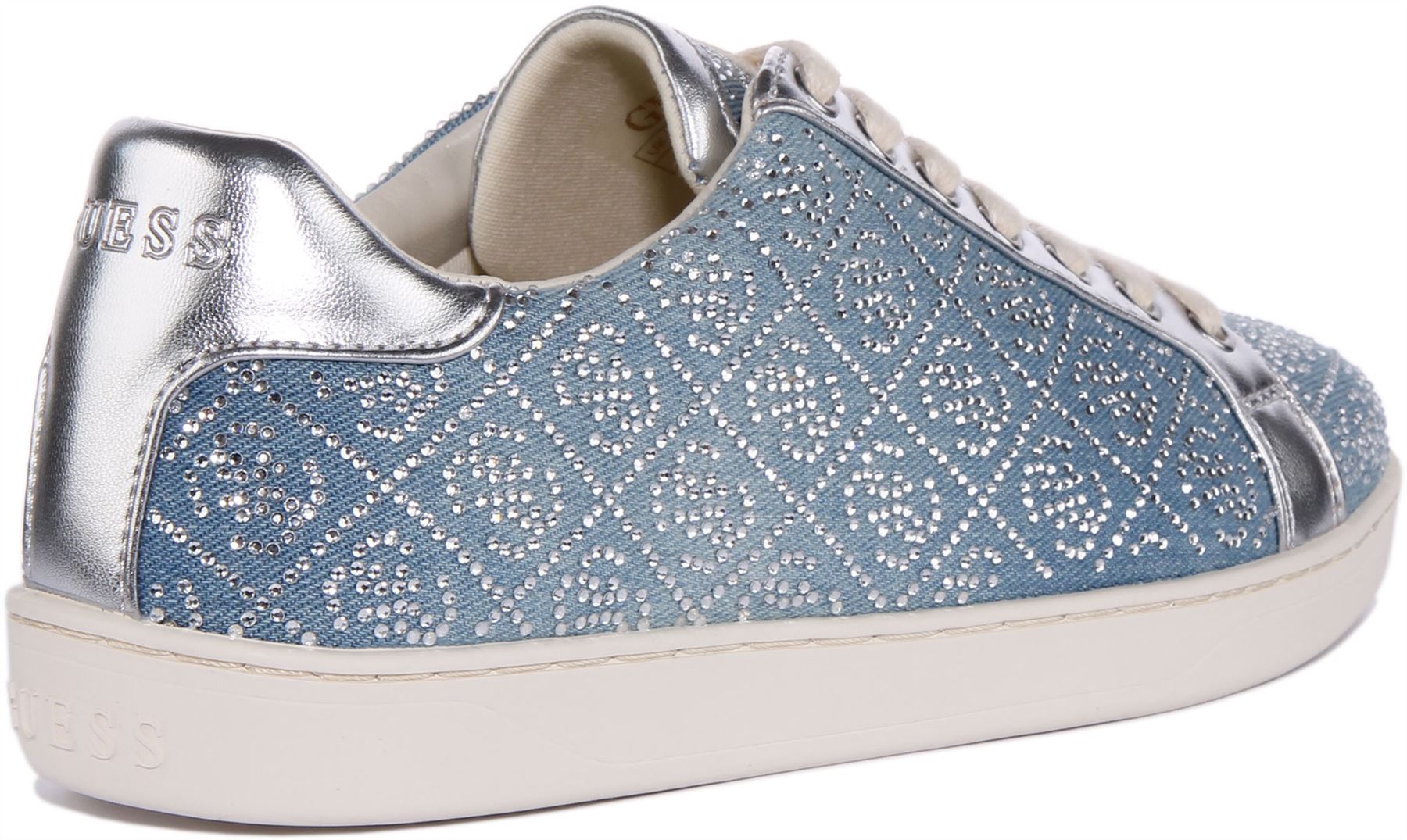 Guess Rosalía Fl7Rs2Den12 4G Zapatillas Estampadas Diamante Azul Mujer Reino Unido 3-8 - Imagen 10 de 13