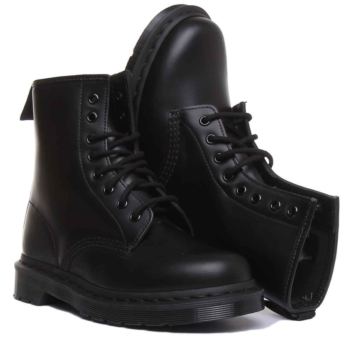 Dr Martens 1460 Mono Iconic 1460 8 Eye Lace Mens Boots In Black US