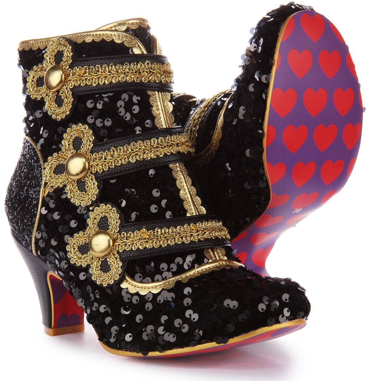 IRREGULAR CHOICE Ratón Rey Sequence Concept 5Cm Tacón Zapato Rojo Mujer Talla 4- - Imagen 6 de 13