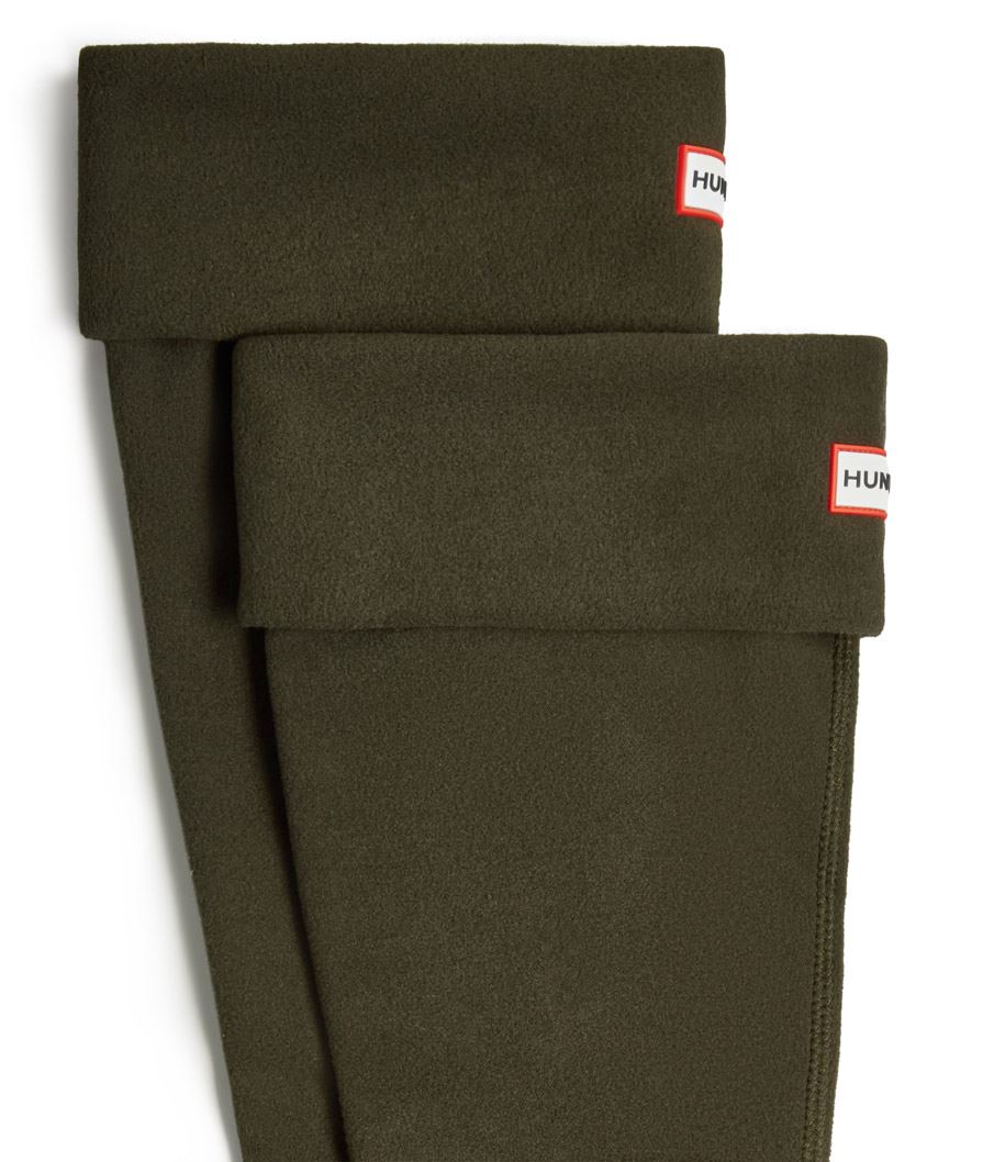 Hunter Fleece Warm Pull On Tall Unisex Boot Socks In Olive - Picture 3 of 7