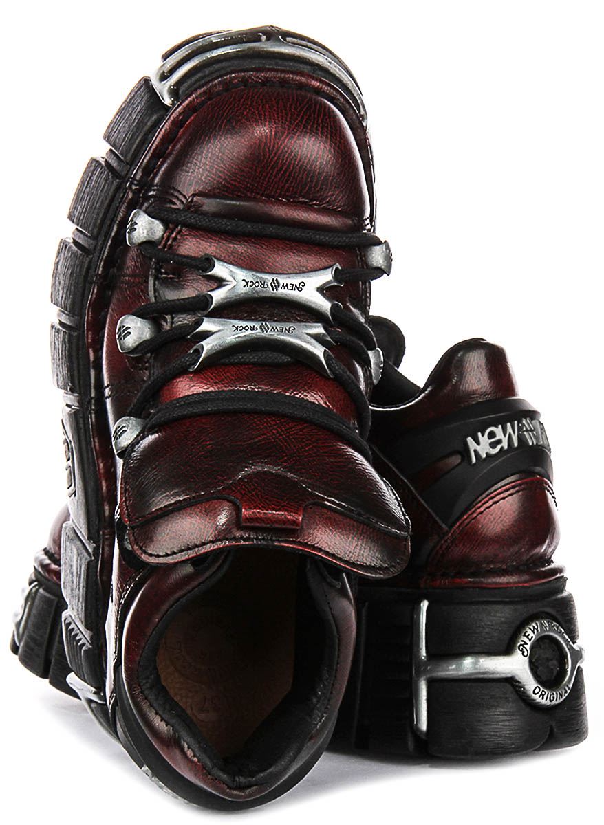 New Rock 120 Tower Gothic Chunky Platform Ankle Unisex Boots In Navy UK 4 - 12 - Picture 5 of 13