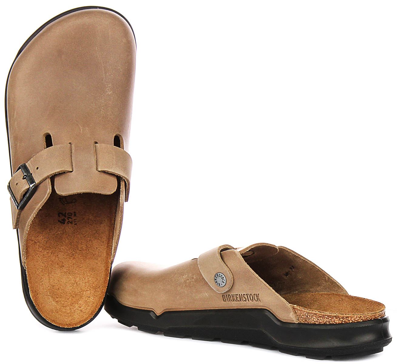 Birkenstock Boston Crosstown Oiled Leather Mens Sandals In Tobacco Birkenstock Boston Crosstown Oiled Leather Mens Sandals In Tobacco