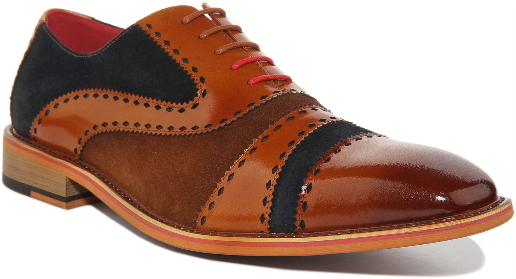JUSTINREESS ENGLAND Ollie Mens Lace Up Tri-Tonal Leather Brogues UK Size 6 - 13 - Picture 5 of 14
