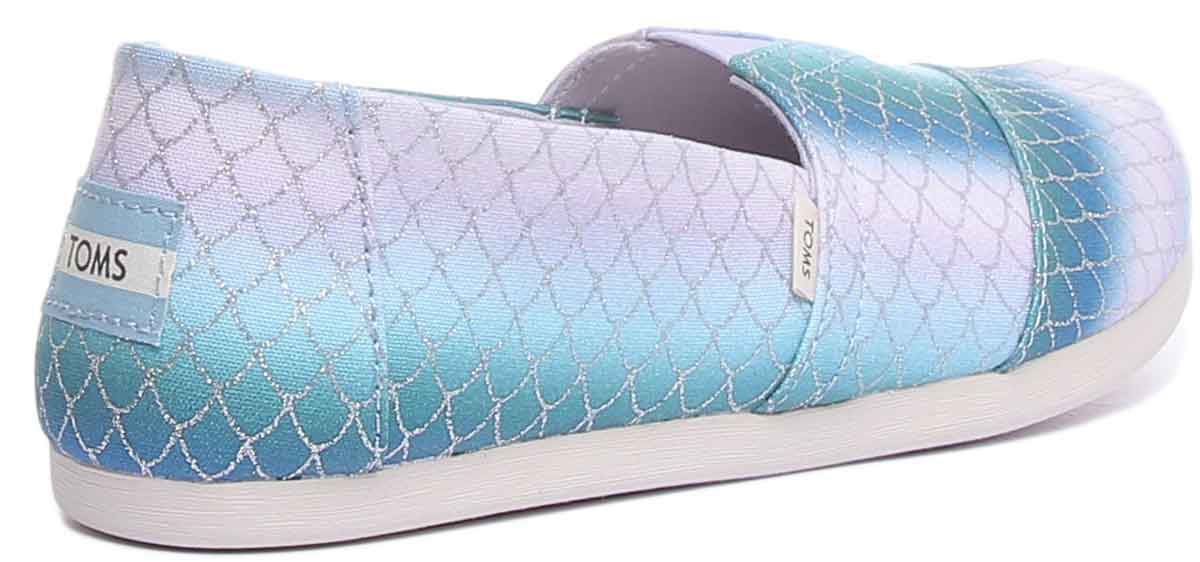Toms Multi Iridescnt Scales Mermaid Print Classic In Multi Colo Size UK 3 - 8 - Picture 9 of 12