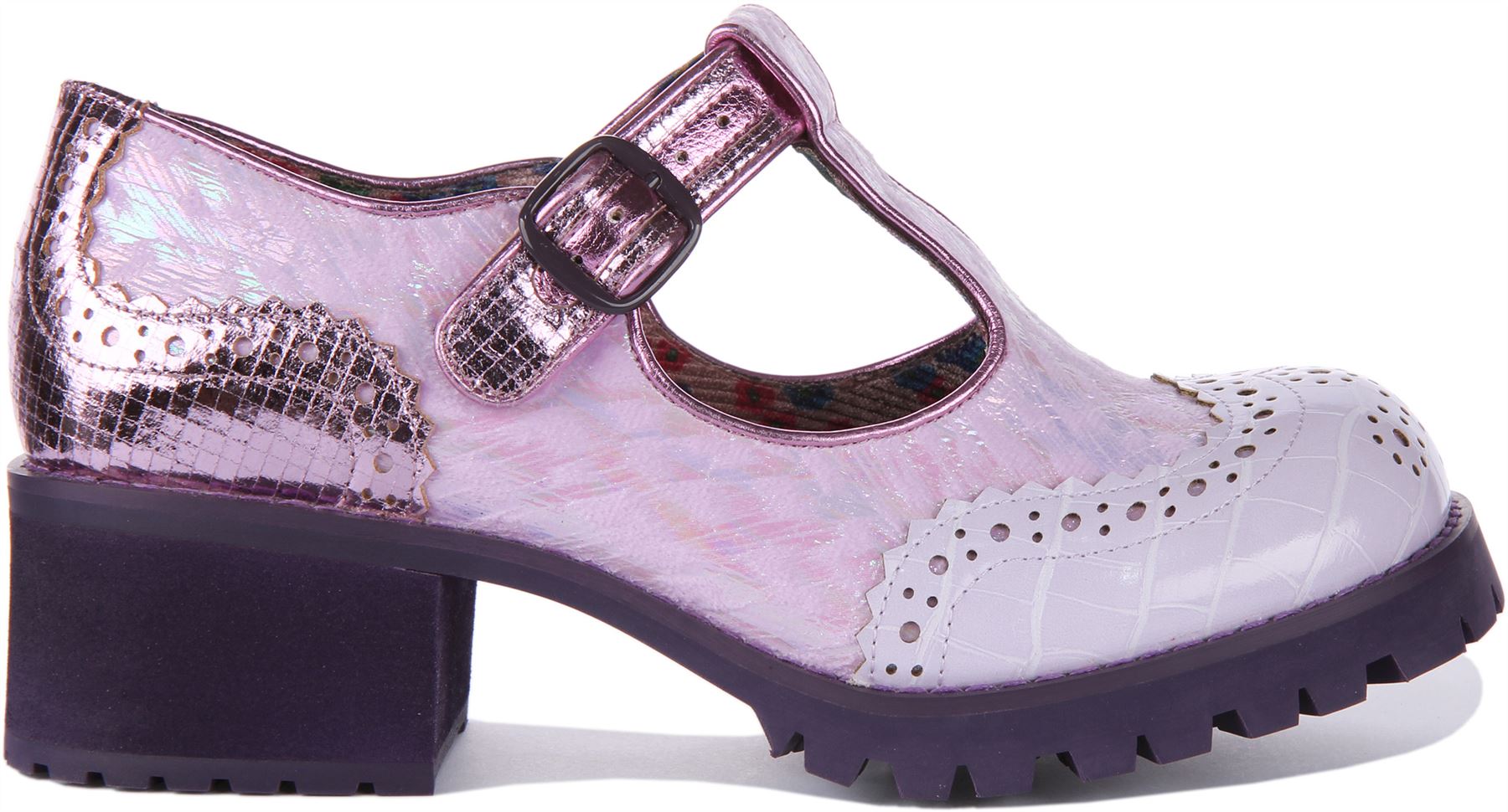 Irregular Choice What A Night Chunky Disco Shoe Black Lilac Womens UK 4 - 8 - Picture 8 of 12