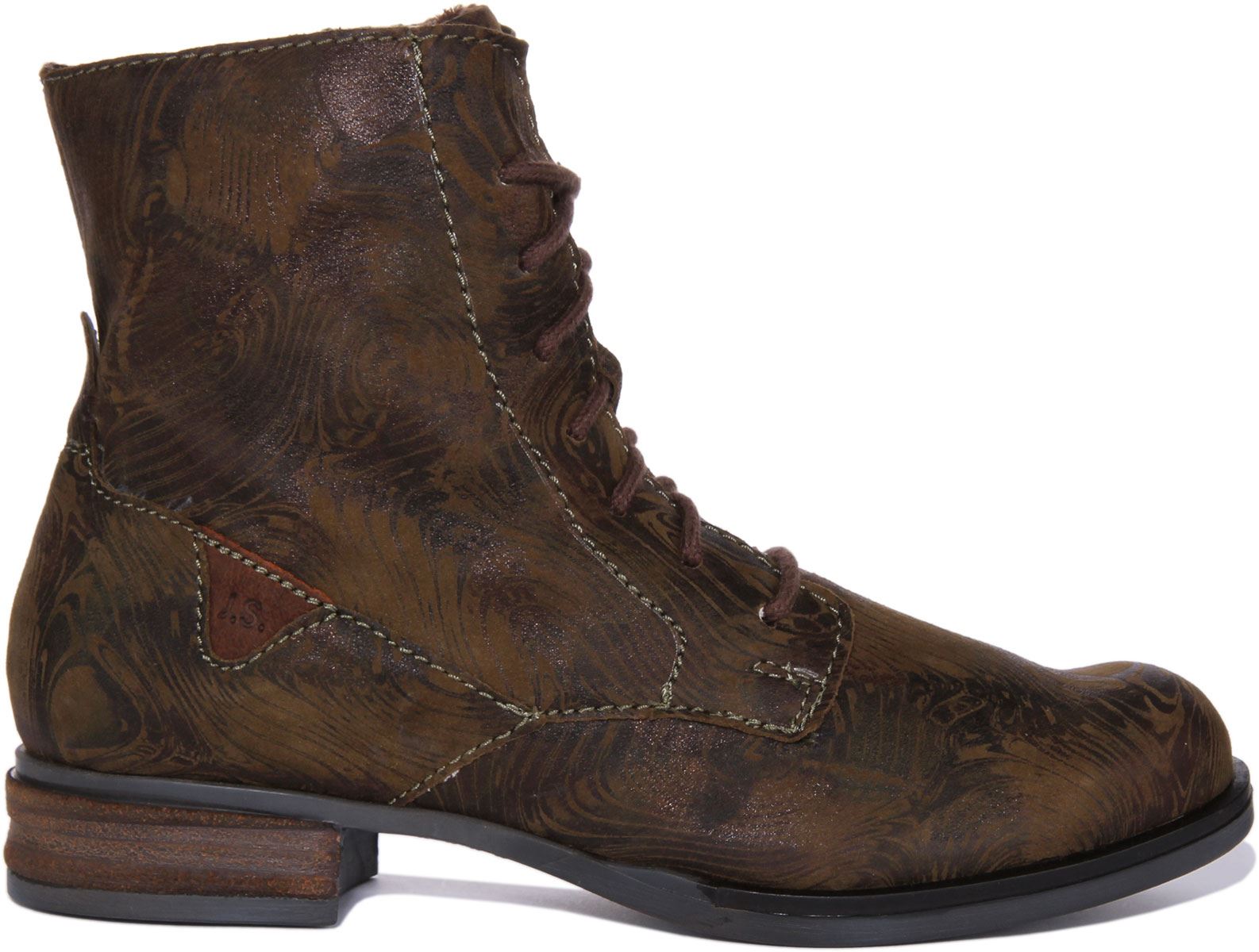 Josef Seibel Sanja 01 Womens Lace Up Leather Ankle Boots In Olive Size UK 3 - 8 - Picture 9 of 19