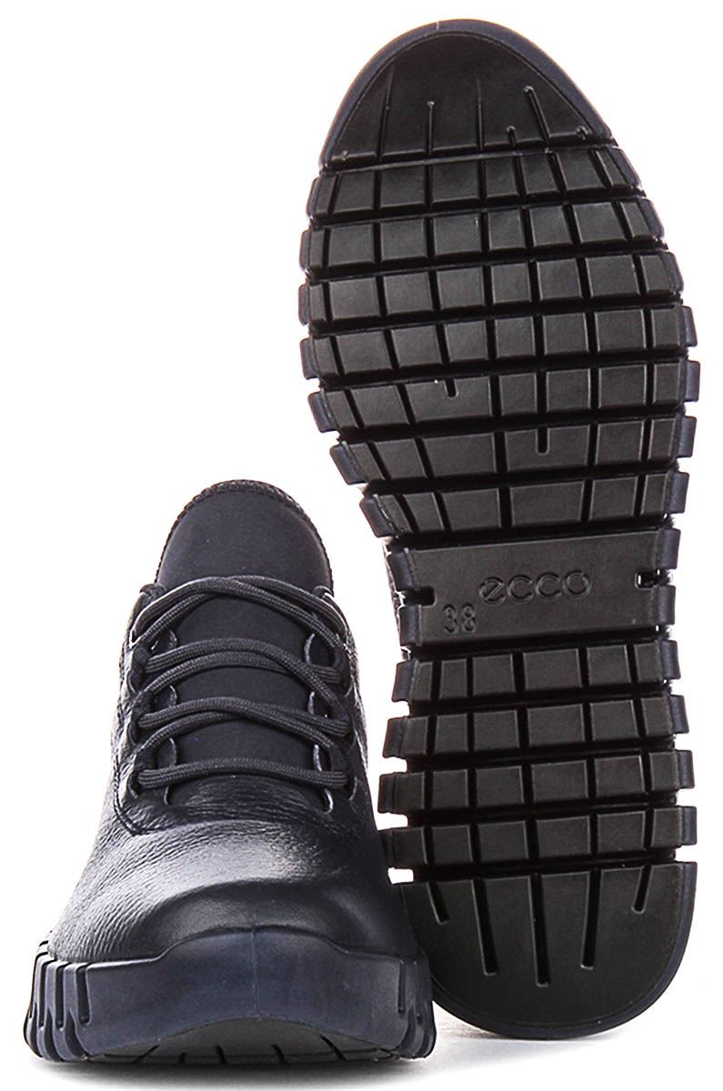 Ecco Gruuv W Leather Laceup Gore Tex Fluidform Damen Trainer in Marineblau EU 37-42