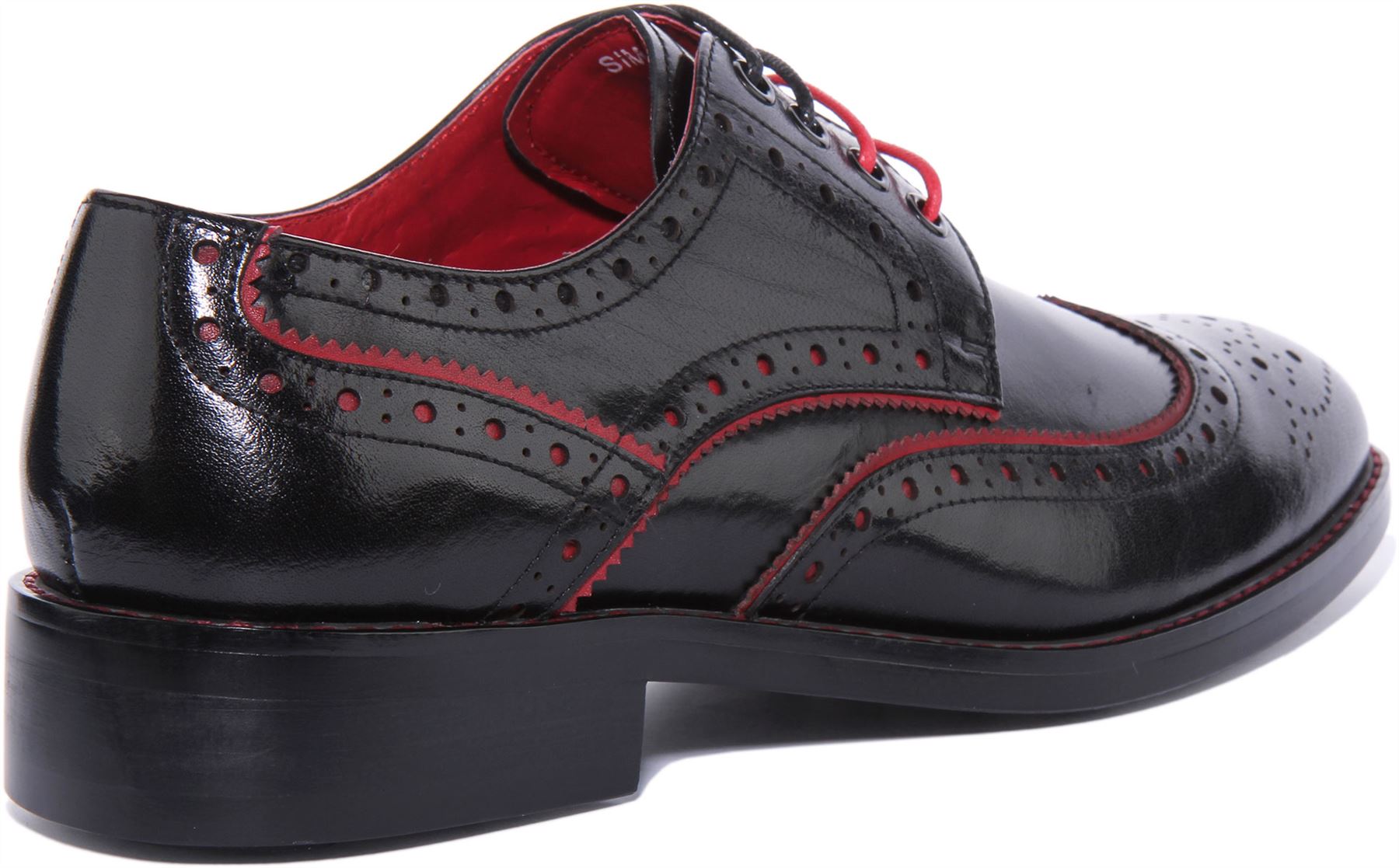 JUSTINREESS ENGLAND Simon Mens Lace Up Leather Brogues In Black UK Size 6 - 13 - Picture 4 of 19