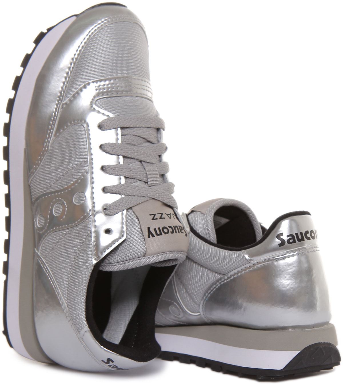 Saucony Jazz Original Mujer Entrenador con Cordones Plata Metálica Talla UK 3 - 8 - Imagen 10 de 12