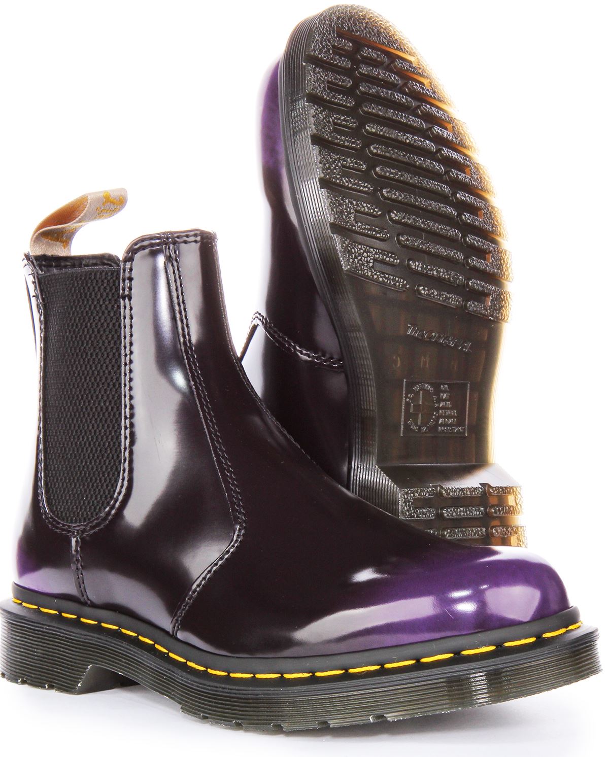 Dr Martens Vegan 2976 Chels Unisex Lace Up Ankle Boots in Black Purple UK 4 - 7 - Picture 11 of 12
