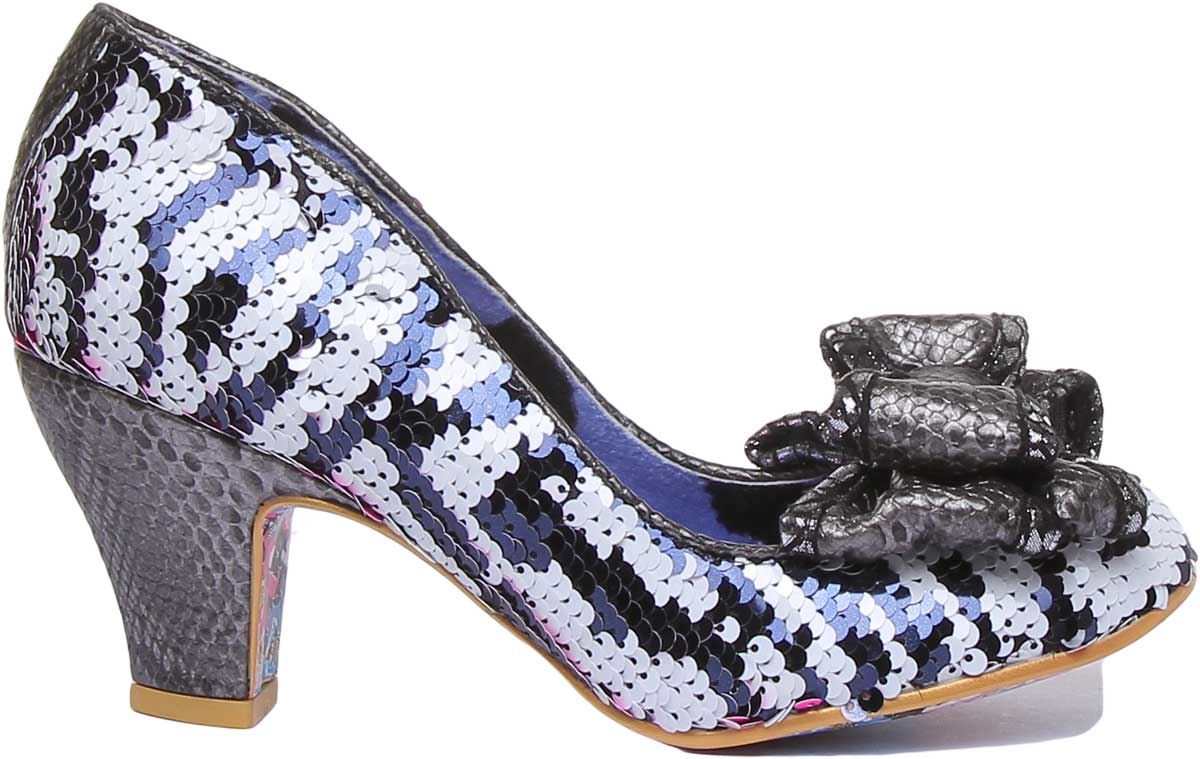Irregular Choice Lady Ban Joe Pailletten Tierdruck in rosa weiß Größe UK 3 - 8 - Bild 8 von 12